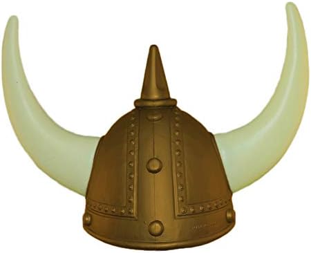 Norwegian GOLD Viking Helmet Costume Hat with Horns
