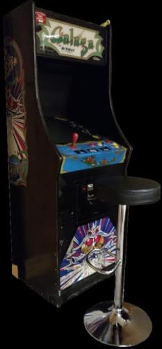 Arcade stool adjustable chair seat for upright style arcade games, Black