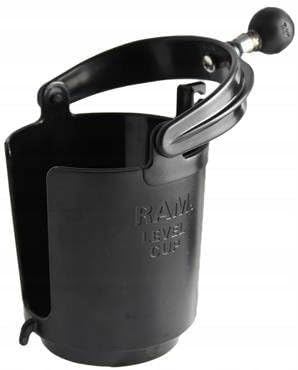 RAM MOUNTS Level Cup Self-Leveling Drink Holder with B Size 1" Ball | Holds cans and small bottles, compatible with RAM Mounts B Size mounting systems