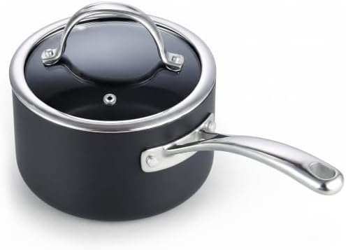 Cooks Standard Classic 2 Quart Hard Anodized Nonstick Saucepan with Glass Lid