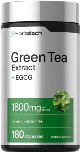 Horbäach EGCG Green Tea Extract Pills | 180 Capsules | Max Potency