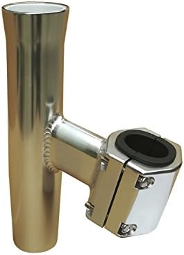 Brocraft Boat T-TOP Rod Holder / Clamp-On Rod Holder - Silver Aluminum - Vertical Mount - Fits 1" to 2" O.D. Pipe