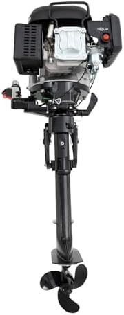Outboard Boat Motor Air Cooled Gas Outboard Engine 360° Steering Pull Start Saltwater Outboard Boat Motor Fishing Boat Engine