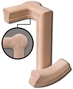 Red Oak 6010-8E 2-1/4 inch Width x 2-3/8 inch Tall Traditional Style Straight Wood Handrail for Stair Remodeling 8 feet Long