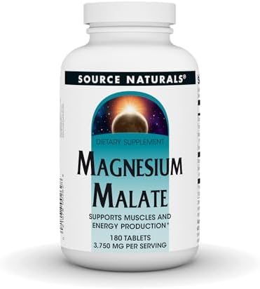Source Naturals Magnesium Malate, 3,750 mg - 180 Vegetarian Tablets | Supports Muscles and Energy Production*