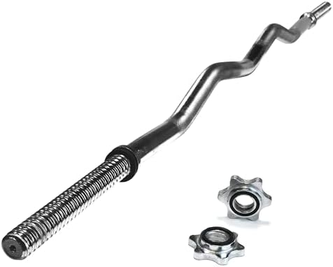 Cap Barbell 47-Inch Standard Threaded Solid Easy Curl Bar