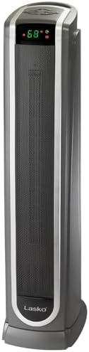 Lasko Oscillating Digital Ceramic Tower Space Heater - 29” - 5586 - Black | Built-In Handle, For Large Rooms, Cool Touch Housing, Overheat Protection Adjustable Thermostat, Timer, Remote, 1500W