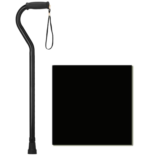 NOVA Heavy Duty Bariatric Walking Cane for Seniors, Men & Women – 500 lb Weight Capacity Offset Cane, Lightweight Adjustable Walking Stick with Soft Foam Grip, Wrist Strap & Non-Slip Tip