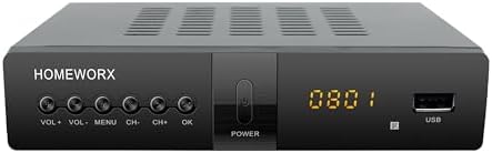 ATSC Digital Converter Box with TV Tuner, TV Recording, USB Multimedia Function, 1080P HDMI, Metal Case, Clear QAM, by Mediasonic HomeWorx (HW250STB)