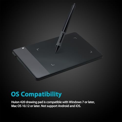 HUION 420 OSU Tablet Drawing Tablet, Graphics Tablet with Digital Stylus, 4 x 2.23 inches Pen Tablet for Digital Art, Design & Animation