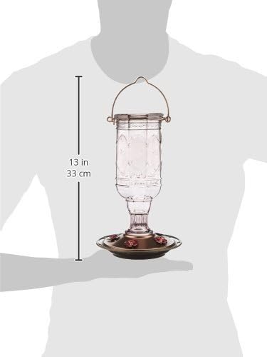 More Birds Red Jewel Hummingbird Feeder, Glass Bottle, 5 Feeding Ports and 20-Ounce Nectar Capacity (76IN)