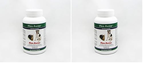 Flea Away All Natural Supplement for Fleas, Ticks, and Mosquitos Prevention for Dogs and Cats, 100 Chewable Treat Tablets, Single