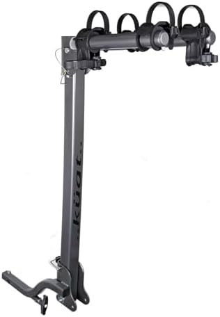 Kuat Beta Hitch-Mounted Bike Rack, 2 Bike Capacity | Hanging-Style Durable Lightweight Aluminum Powder Coated Tilting-Down Gray Bicycle Car Truck Transportation Hauling Rack