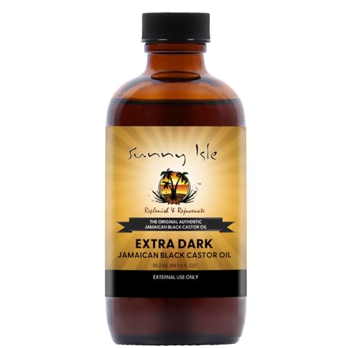 Sunny Isle Extra Dark Jamaican Black Castor Oil 8oz | Hair, Scalp, Skin | Richer Thicker Moisturizing Oil for Hair Growth, Dry Scalp, Damaged Hair Repair, Edges, Eyebrows, Eyelashes, Unscented