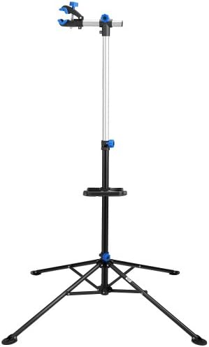 Pro Stand Plus Bike Rack - Heavy-Duty Telescoping Bicycle Stand with Tool Tray, Rotating Clamps, and Adjustable Handlebar Rod by RAD Cycle (Black)