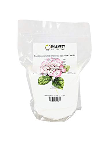 Greenway Biotech Magnesium Nitrate Fertilizer 11-0-0 with 9.6% Mg and 11% Nitrogen - 100% Water Soluble for Hydroponics Soil Foliar - Corrects Magnesium Deficiency - Made in USA - 2 Pounds