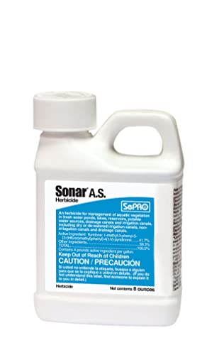 Sonar A.S. Liquid Aquatic Herbicide 8 oz Systemic Treatment for Duckweed, Watermeal, Hydrilla, and Invasive Pond Weeds, EPA Approved