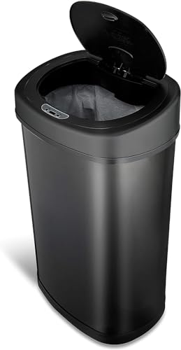 NINESTARS DZT-50-9BK The Original Automatic Motion Sensor Trash Can, 13.2 Gal. / 50 L., Black