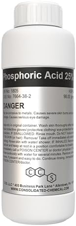 Phosphoric Acid 25% - Tamper-Evident Sealed Bottle - 1 Liter (32 Fl Oz)