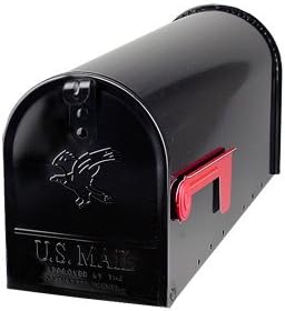 Architectural Mailboxes Elite Classic Galvanized Steel Post Mount Black Mailbox
