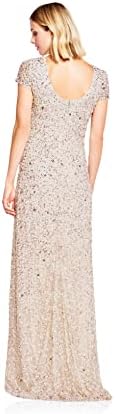 Adrianna Papell Womens Short-Sleeve All Over Sequin Gown