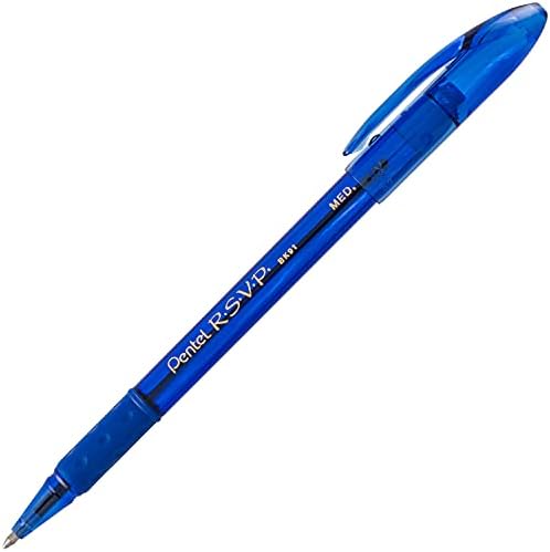 Pentel RSVP Ballpoint Pen, (1.0mm), Medium Line, Assorted Ink, Pack of 8 (BK91CRBP8M)