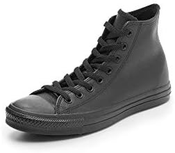 Converse Chuck Taylor All Star Leather High Top Shoe, black mono, 6 M US
