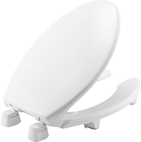 BEMIS 2L2155T 000 Medic-Aid 2" Lift Raised Open Front Plastic Toilet Seat, ELONGATED, Long Lasting Solid Plastic, White