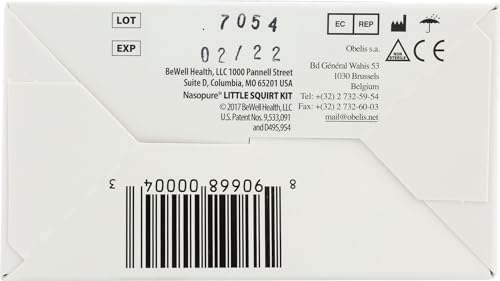 Nasopure Nasal Wash, Little Squirt Kit, “The Nicer Neti Pot” Sinus Wash Kit, Comfortable Nasal Rinse Bottle & 20 Salt Packets