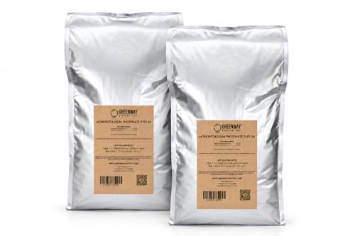 Greenway Biotech, Inc. Monopotassium Phosphate Fertilizer 0-52-34-100% Water Soluble Hydroponics for Root Strength - Increase Yield and Blooming - High Purity Plant Nutrient Formula - 2 Pounds