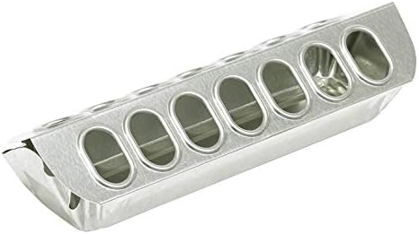 Little Giant® Slide-Top Poultry Ground Feeders | Galvanized Feeding Trough Tray | Durable and Lightweight Chicken Feeder | Made in USA | 12 Inches