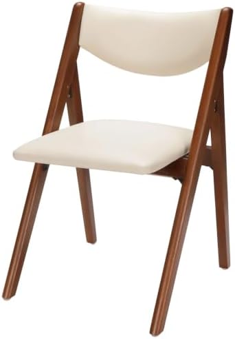 Stakmore Retro Modern Wood Folding Chairs Set of 2, Padded Upholstered Seat, Solid Hardwood Dining & Card Table Chairs, A-Frame Design, Steel Folding Mechanism, No Assembly, Space Saving, Cherry Frame