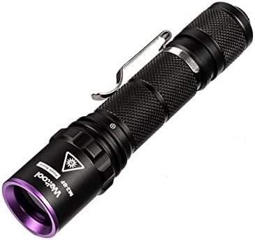 Weltool M2-BF UV Flashlight, Black Light, 365nm UV-A, 1800mW, Stainless Steel, Battery Powered, Portable, 13.5cm