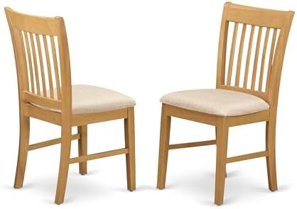 East West Furniture NFC-MAH-W Norfolk Dining Room Chairs - Slat Back Solid Wood Seat Chairs, Set of 2, Mahogany