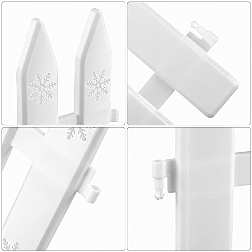URATOT 20 Pieces Christmas Tree Thick White Plastic Picket Fence for Pets and Kids - Party, Garden, Home Decoration, 12 Inches