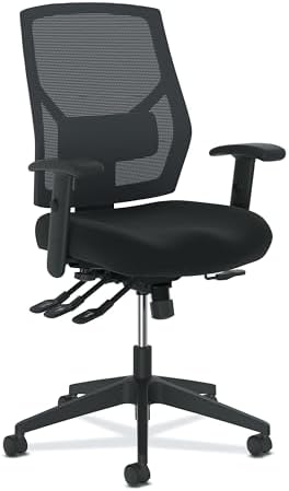 HON Crio Big and Tall Ergonomic Office Chair, Heavy Duty Desk Chair, Black | Big and tall ergonomic office desk chair for desk work, lumbar support, adjustable arms, mesh comfort, 450 lb capacity