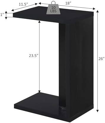 Convenience Concepts Northfield Admiral C Shaped End Table 18" - Contemporary Modern C Shaped Side Table