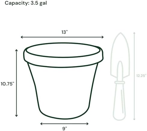 Bloem Terra Pot Planter: 20" - Terra Cotta - Durable Resin Pot, for Indoor and Outdoor Use, Gardening, 13.5 Gallon Capacity, Saucer Sold Separately