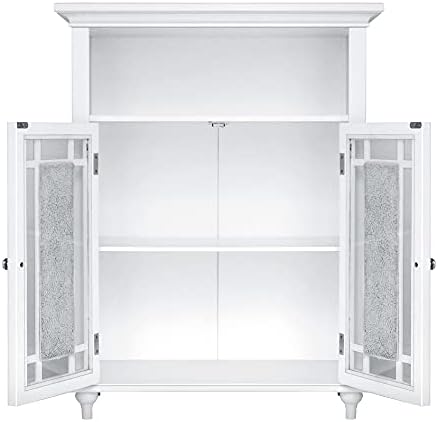 Teamson Home Windsor 26.5 in. x 34.02 in. 2-Door Freestanding Wooden Floor Cabinet with Adjustable Shelves for Storage Solutions in Bathrooms