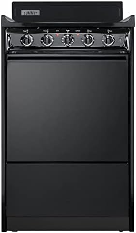 Summit 20" 4 Burner Electric Range, Black - TEM110C
