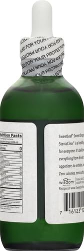 SweetLeaf Stevia Drops Liquid Sweetener, SteviaClear - 4 Fl Oz, Pack of 1 | Unflavored Sweet Drops, Organic Stevia Leaf Extract, Zero Calorie, No Erythritol, Sugar Substitute, With Dropper