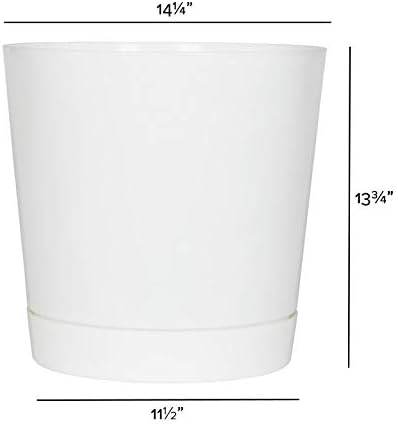 Novelty Majestic Full Depth Round Cylinder Pot, Glossy White, 8-Inch (10082)