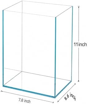 9.5 Gal Rimless Low Iron Glass Aquarium Tank, (17.7" L × 11" W × 11.8" H/ 45cm x 28cm x 30cm), 5mm Thickness Standard Jointed