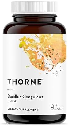 THORNE Bacillus Coagulans, Shelf-Stable Vegan Probiotic, 60 Capsules | Supports GI Function & Regularity, Helps Ease Occasional Gas, Bloating