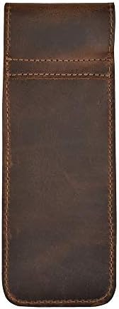 Hide & Drink, Pen Case Holder, Multi Pen Pouch, Protective Sleeve, Rustic Pouch, Office Essentials, Full Grain Leather, Handmade, Bourbon Brown