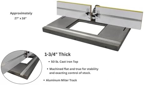 9630 MLCS Cast Iron Router Table Extension - Phenolic Plate & Fence
