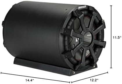 KICKER 46CWTB84 TB8 8-inch Loaded Weather-Proof Subwoofer Enclosure w/Passive Radiator - 4-Ohm, 300 Watt | Weatherproof loaded 8 inch powersports bass