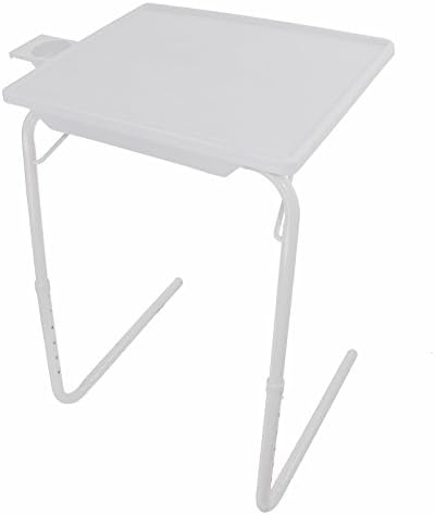 Portable Foldable TV Tray Table - Laptop, Eating, Drawing Tray Table Stand with Adjustable Tray with Sliding Adjustable Cup Holder - 5StarSuperDeals - (Black)