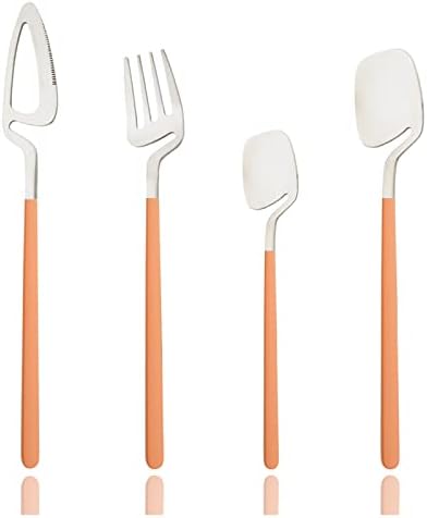 JASHII Hangable Silverware Set, Matte Rainbow Flatware Cutlery Set Service for 2