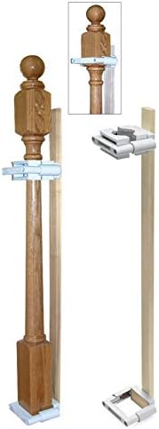 Safety Innovations No Hole Stairway Baby Gate Mounting Kit - Fits Posts from 2 3/4 inches to 3 1/2 inches Wide with Square or Round Tops - No